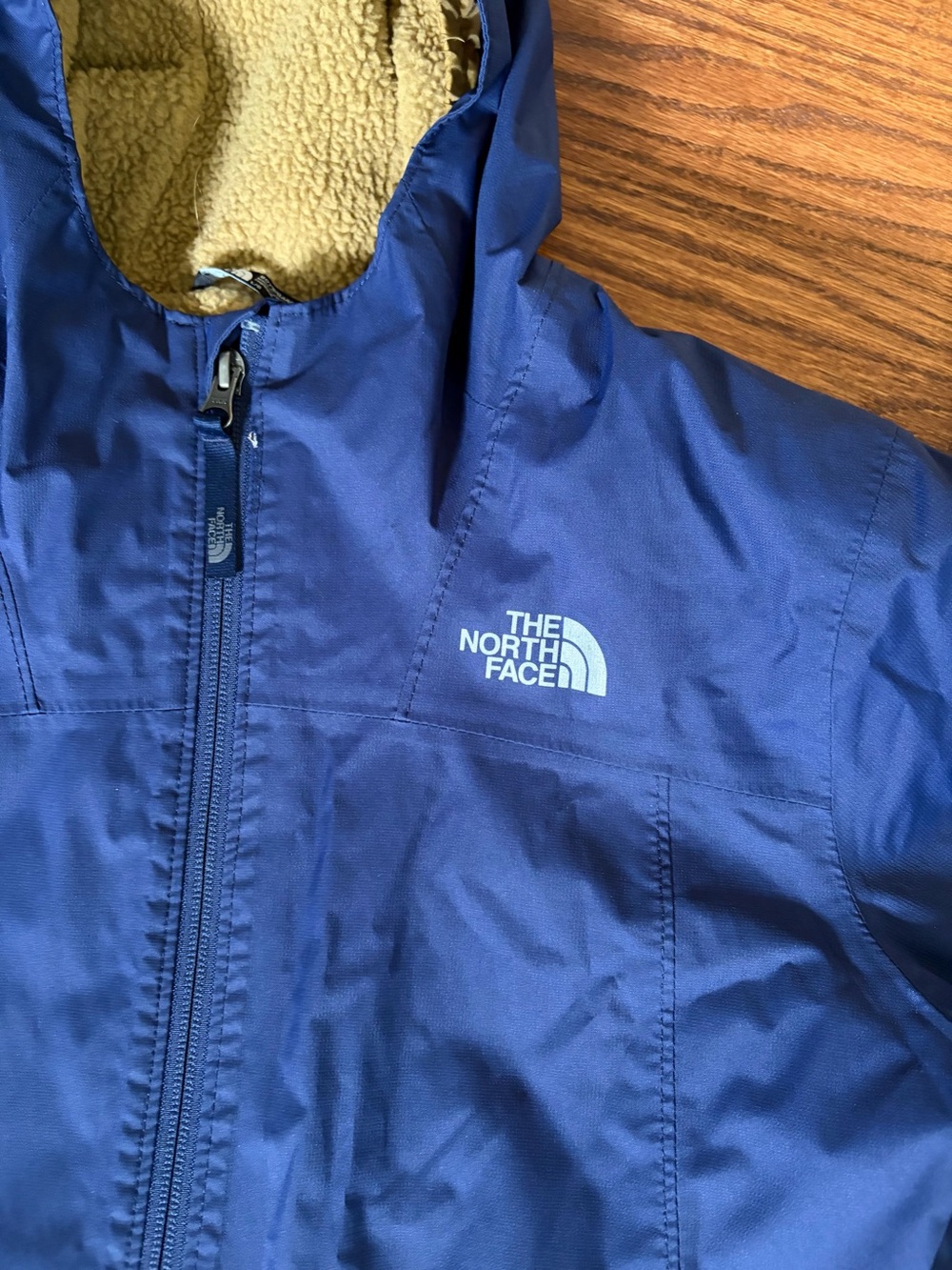 The North Face Navy Blue Kids Hooded Rain Jacket